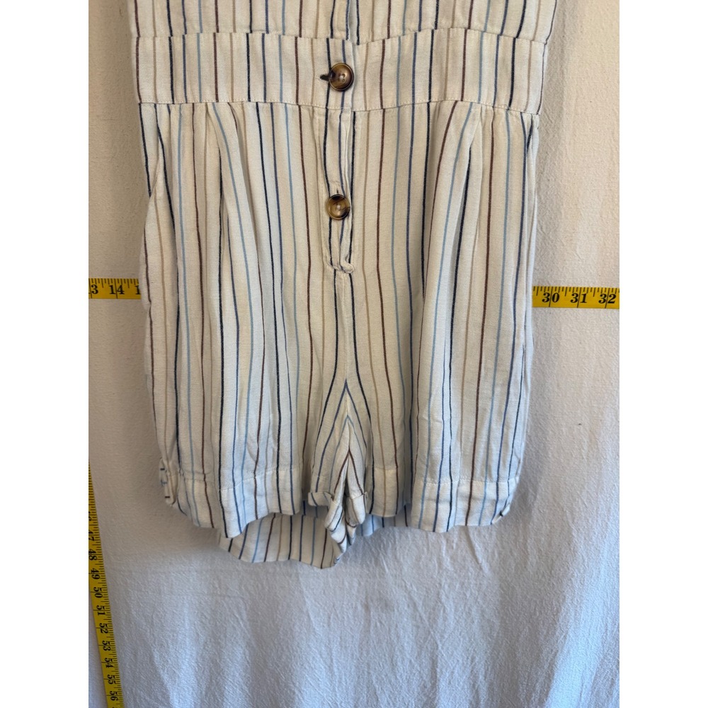 Harper Heritage Romper Women Small White Striped Soft Short Sleeve - Picture 6 of 10